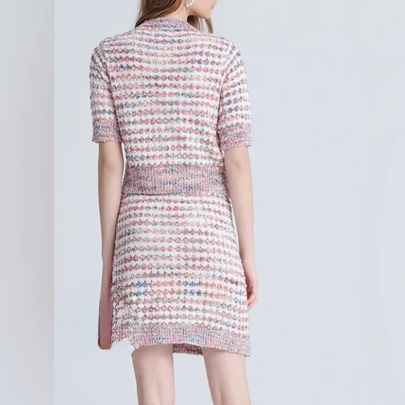 Chic Multicolor Tweed Mini Dress - Picture 3 of 7
